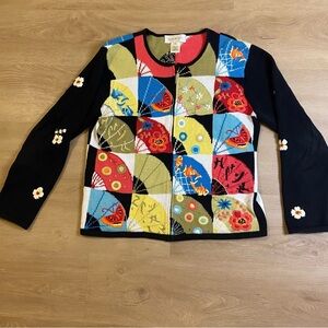 Vintage Susan Bristol Embroidered Cardigan Medium